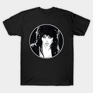 ELVIRA - MISTRESS OF THE DARK (Circle Black and White) T-Shirt